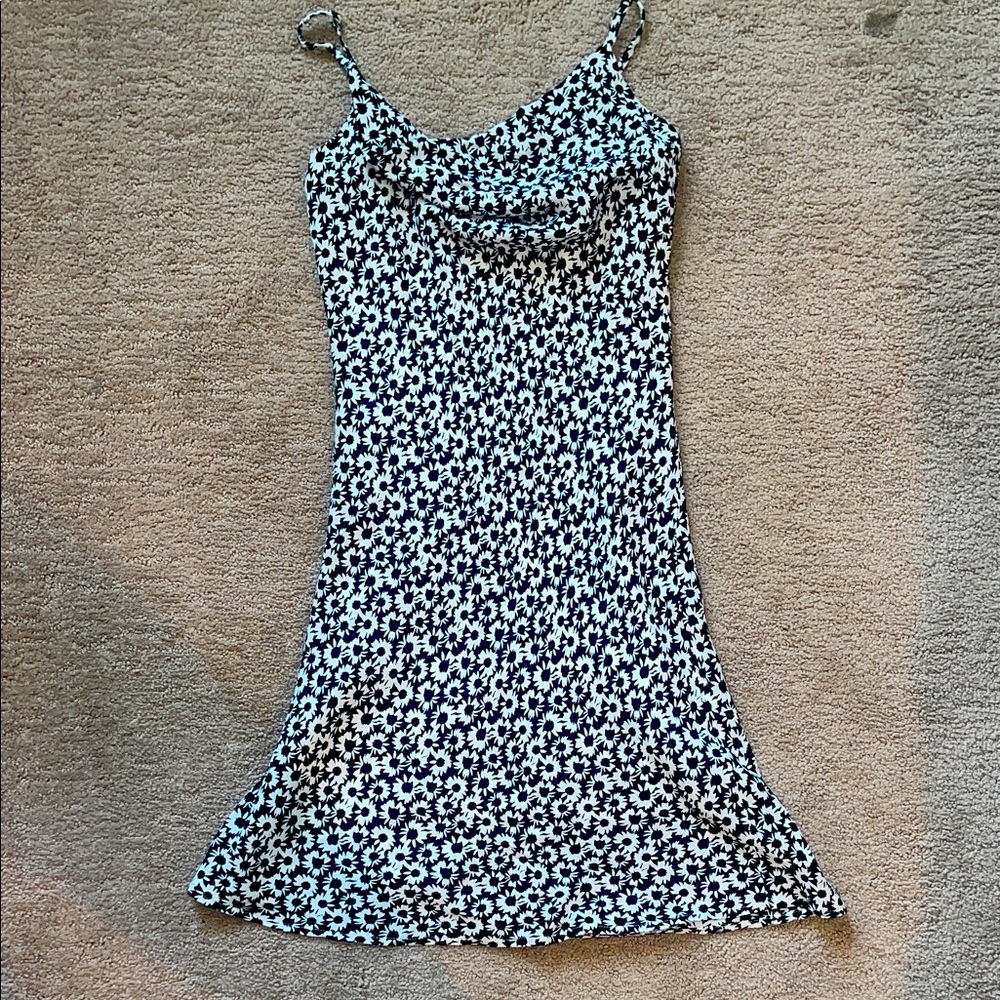 Audrey 3+1 Black and White Floral Midi Dress